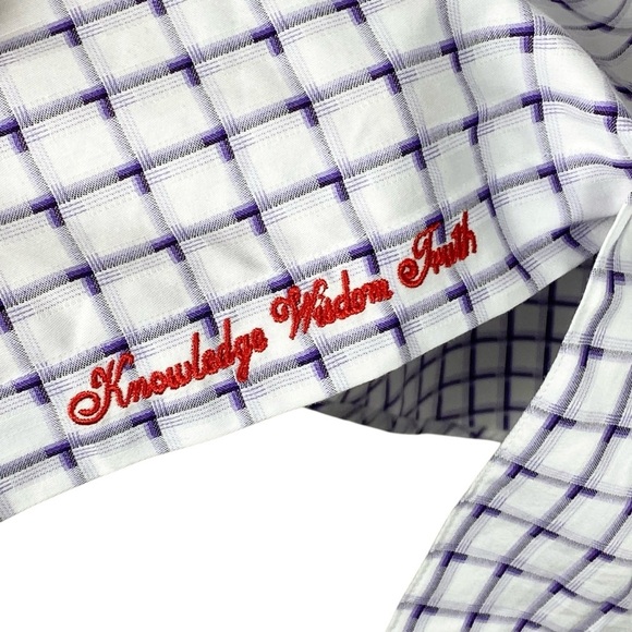 Robert Graham White and Purple Checkered Casual Button Down Shirt - Picture 12 of 15